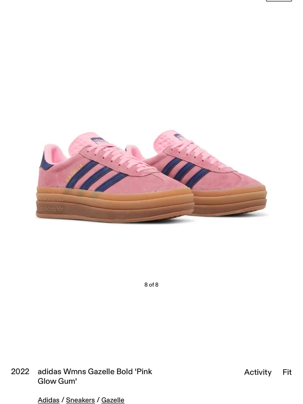 adidas women Gazelle Bold Pink Glow Gum Sneakers